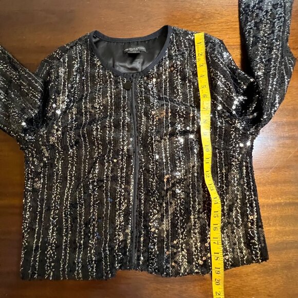 Christian Siriano Sequins Occasion Event NYE Bling Zip Jacket Party Medium - Picture 7 of 14
